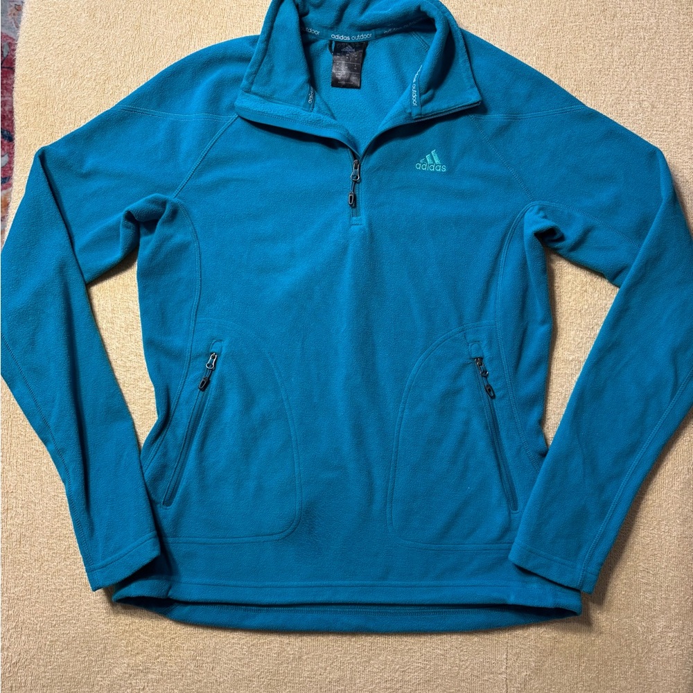 Adidas Women's Blue Quarter-Zip Sweatshirt